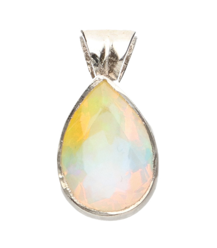 Colgante Goutte d'Opale Facettée en Argent Sterling 925
