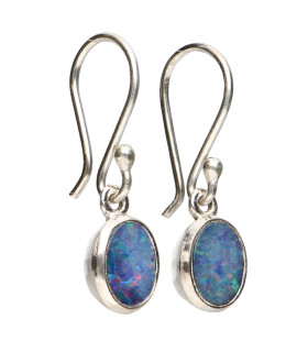 Pendientes de Blue Opal in 925 Sterling Silver