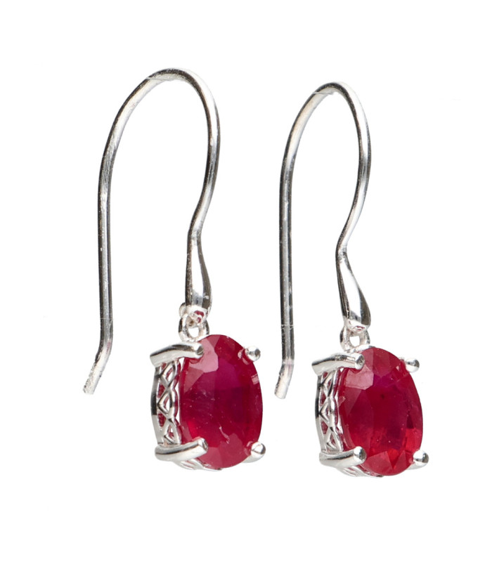 Ruby Earrings in 925 Sterling Silver