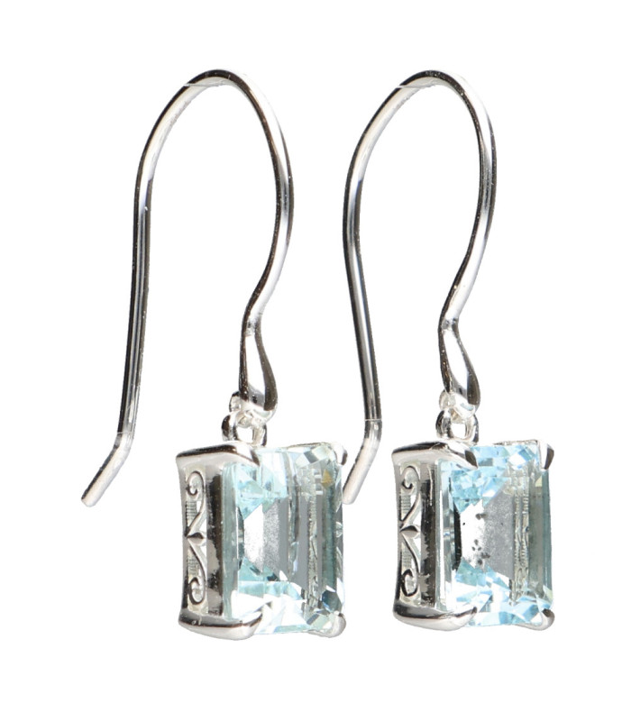 Blue Topaz Earrings in 925 Sterling Silver