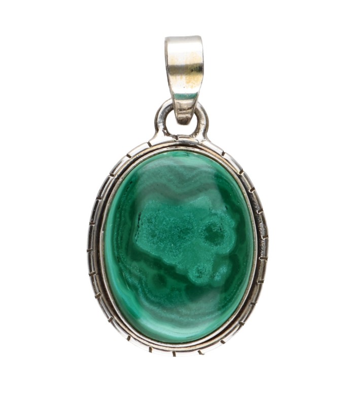 Colgante de Malachite in Sterling Silver 925 (A49)