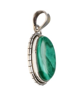 Colgante di Malaquita in Argento Sterling 925 (A49)