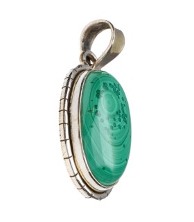 Colgante de malachite en argent sterling 925 (A50)