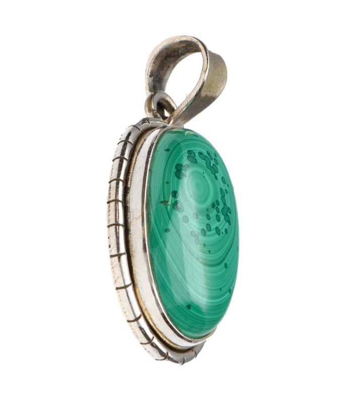 Colgante de Malaquita em Prata de Lei 925 (A50)