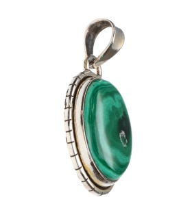 Colgante di Malachite in Argento Sterling 925 (A51)