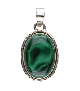 Colgante di Malachite in Argento Sterling 925 (A52)