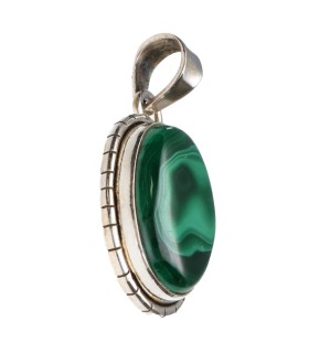 Colgante di Malachite in Argento Sterling 925 (A52)