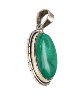 Colgante di Malaquita in Argento Sterling 925 (A54)