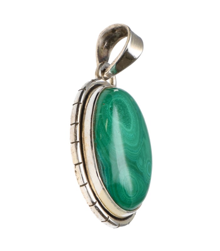 Colgante di Malaquita in Argento Sterling 925 (A54)