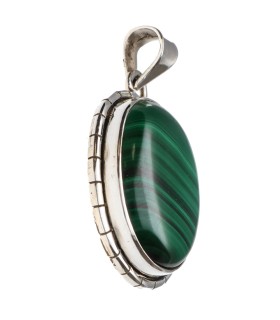 Colgante di Malachite in Argento Sterling 925 (A55)