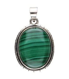Colgante de Malachite en Argent Sterling 925 (A58)
