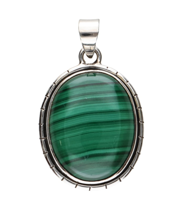Colgante of Malachite in 925 Sterling Silver (A58)