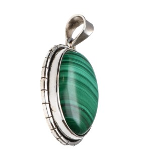 Colgante di Malaquita in Argento Sterling 925 (A58)