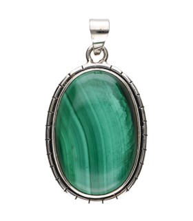 Pendente di Malaquita in Argento Sterling 925 (A59)