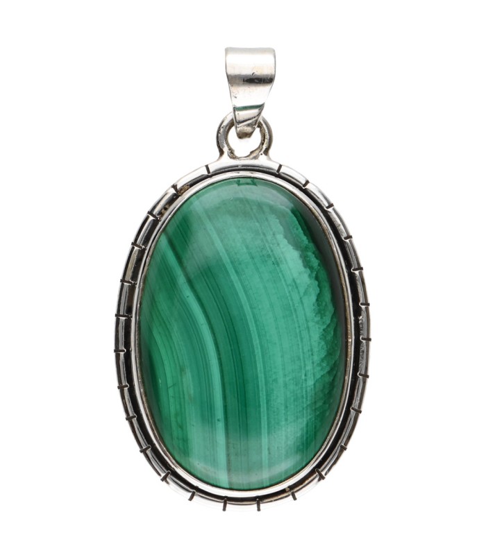 Pendente di Malaquita in Argento Sterling 925 (A59)