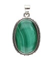 Colgante de Malaquita em Prata de Lei 925 (A59)