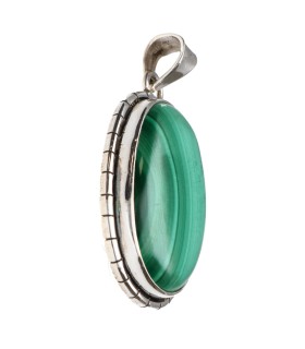 Colgante de Malachite en Argent Sterling 925 (A59)
