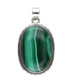 Colgante di Malachite in Argento Sterling 925 (A60)
