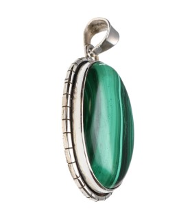 Colgante de Malachite en Plata de Ley 925 (A60)