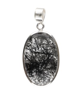 Colgante di Quarzo Tormalinato in Argento Sterling 925 (A64)