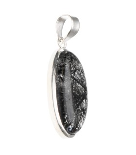 Colgante di Quarzo Tormalinato in Argento Sterling 925 (A64)