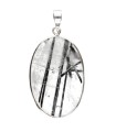 Colgante de Quartz Tourmalinated in 925 Sterling Silver (A65)