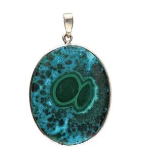 Colgante di Crisocola con Malaquita in Argento di Ley 925 (A67)