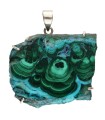 Colgante di Crisocola con Malaquita in Argento Sterling 925 (A68)