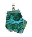 Colgante di Crisocolla con Malachite in Argento Sterling 925 (A70)
