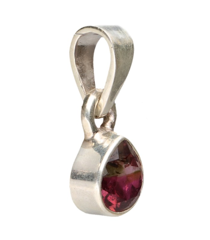 Colgante di Tormalina Bicolore in Argento Sterling 925 (A75)