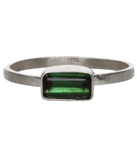 Anello di Tormalina Verde in Argento Sterling 925 (A79)