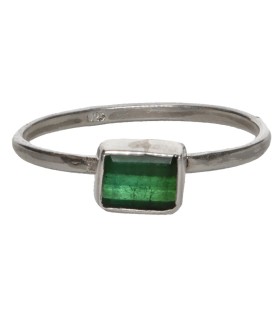 Anillo de Turmalina Verte en Plata de Ley 925 (A80)