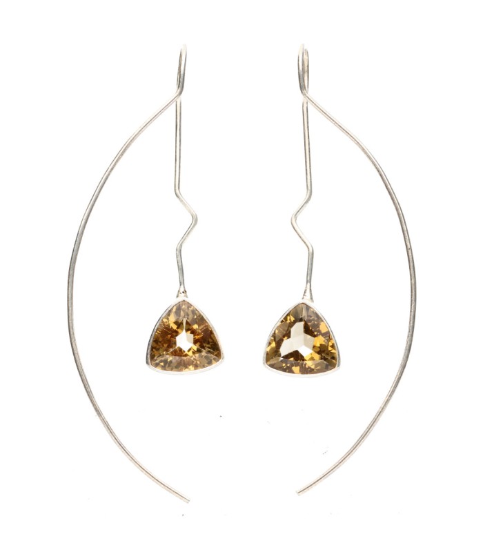 Pendientes of Citrine in Sterling Silver 925 (A84)