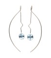 Pendenti di Topazio Blu in Argento Sterling 925 (A85)
