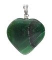 Colgante Corazón de Jade Nefrita en Baño de Plata