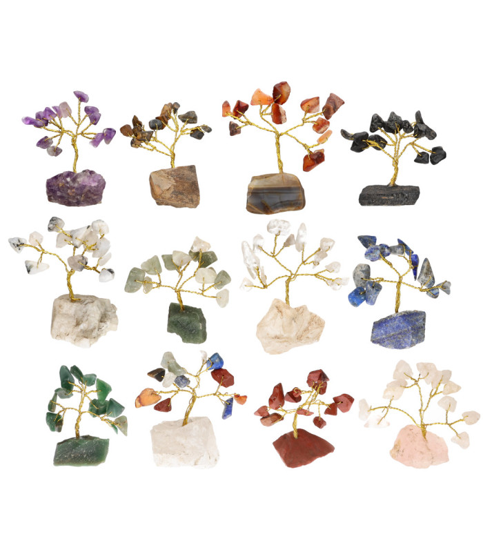 Pack de 12 Mini Árboles con Base de Mineral