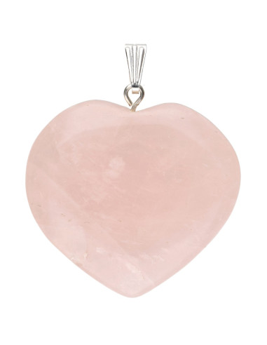 Colgante Corazón de Cuarzo Rosa...