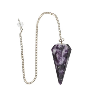 Pendule à facettes en mica lépidolite (10)