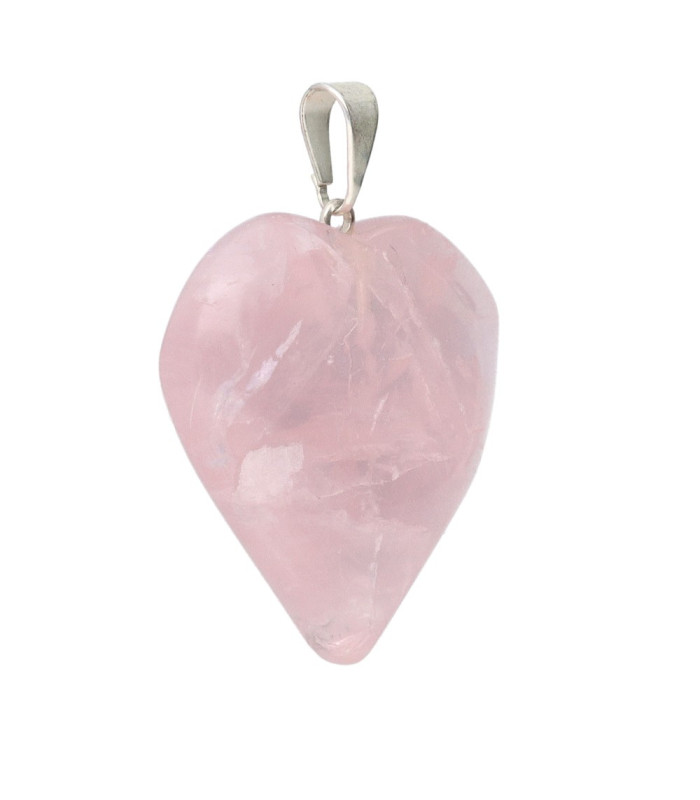 Colgante Corazón de Cuarzo Rosa