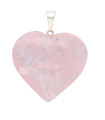 Pendentif en forme de cœur en quartz rose