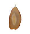 Natural Agate Pendant - Silver Plated