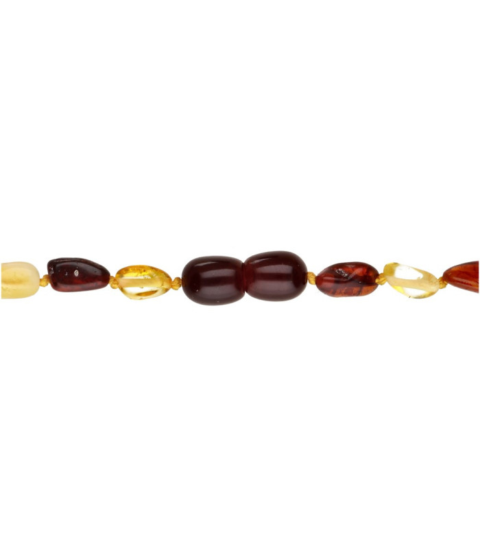 Very Small Dark and Light Amber Chip Necklace : Vives de la Cortada