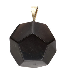 Pendentif Dodécaèdre en Quartz Fumé - Plaqué Argent