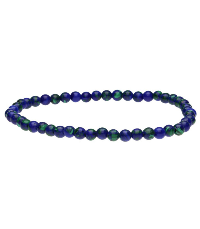 Bracelet d'azurite et de malachite extra 4mm