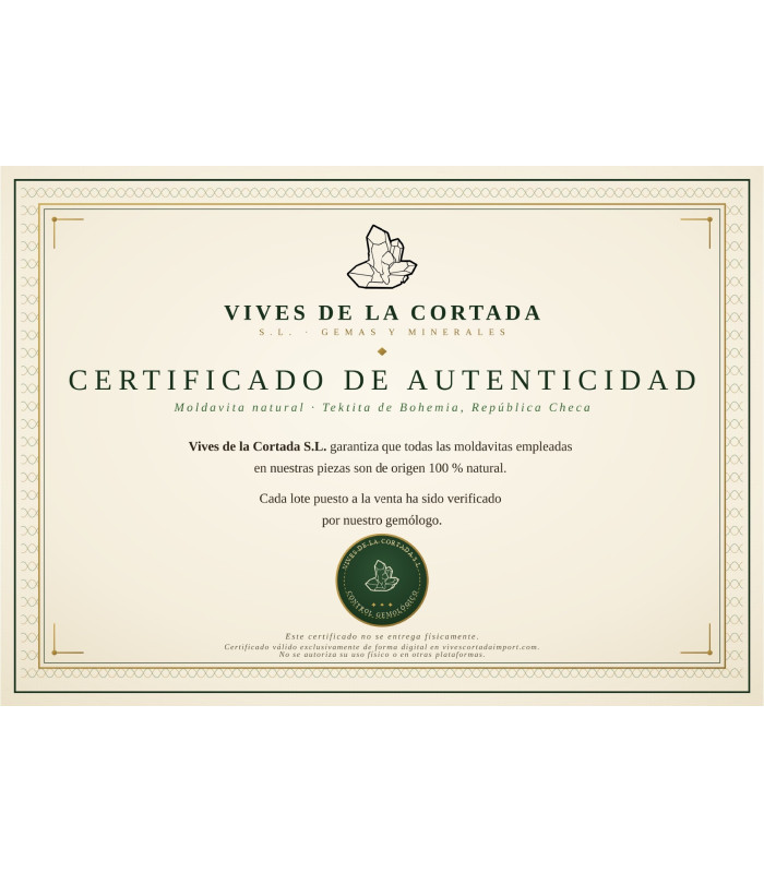 Moldavita Mediana tra 9 grammi e 10 grammi | Vives de la Cortada