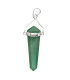 Pendente Biterminado in Quarzo Verde con Bagno d'Argento