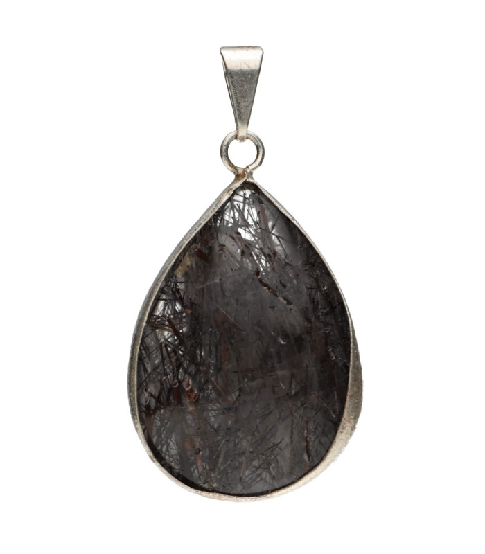 Silver Plated Tourmaline Quartz Drop Pendant