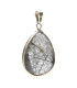 Silver Plated Tourmaline Quartz Drop Pendant
