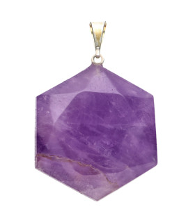 Pendentif hexagonal en améthyste
