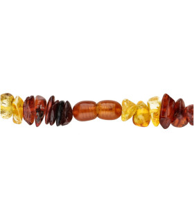 Colar de lascas de âmbar escuro e claro 45cm